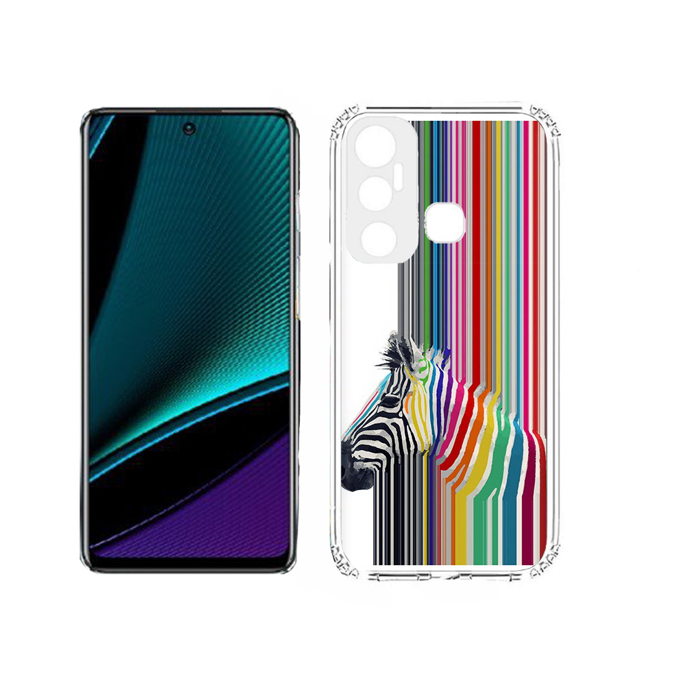 

Чехол MyPads Tocco для Infinix Hot 11s радужная зебра, Прозрачный, Tocco
