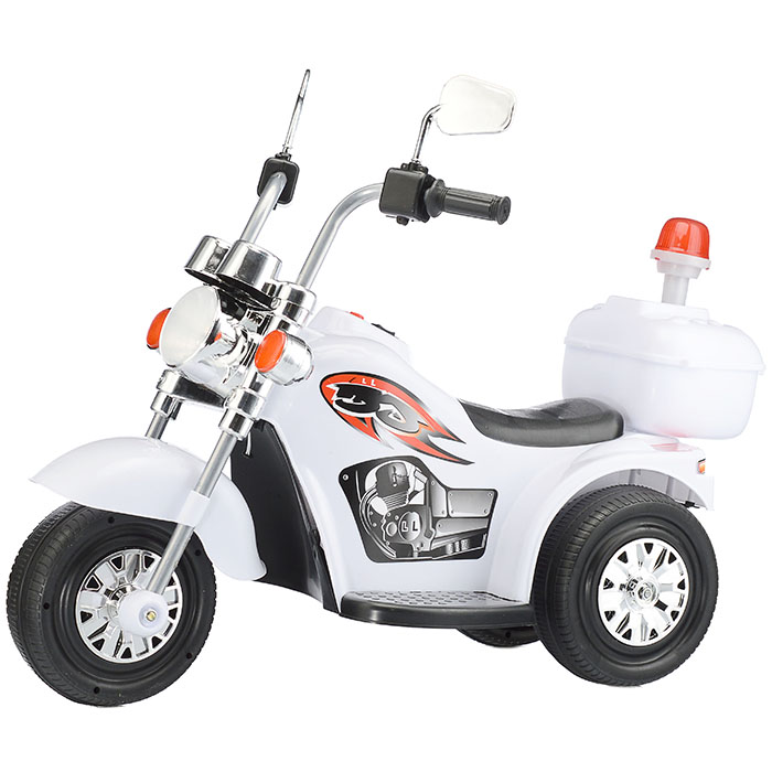 Детский электромотоцикл ROCKET Чоппер,1 мотор 20 ВТ, белый электромотоцикл vespa px белый