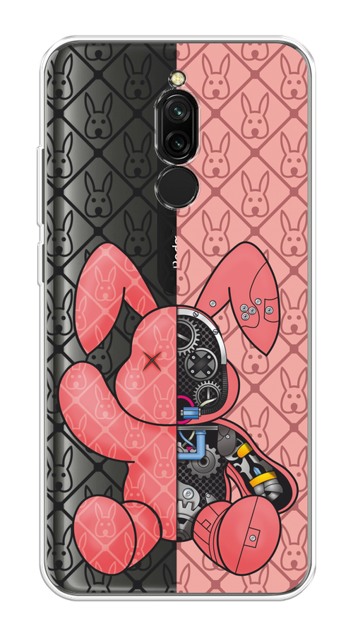 

Чехол на Xiaomi Redmi 8 "Киборг-заяц розовый", Розовый;прозрачный;черный, 37150-1