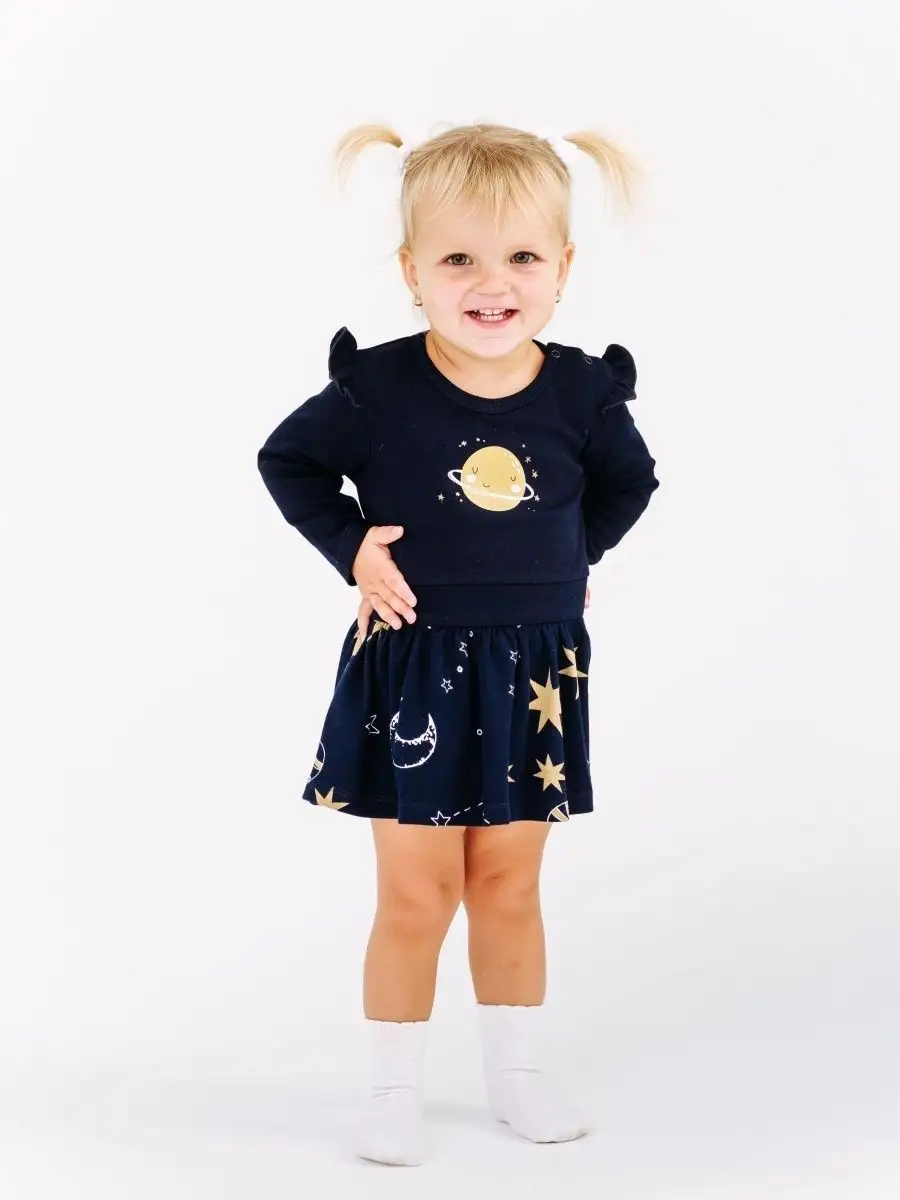 

Платье детское Diva kids DK-11580, темно-синий, 80, DK-11580