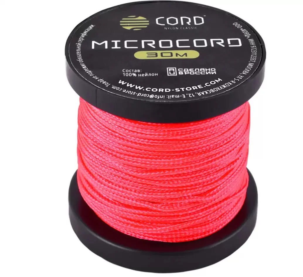

Микрокорд CORD катушка 30м светоотражающий (neon pink), Розовый, 30м светоотражающий neon pink