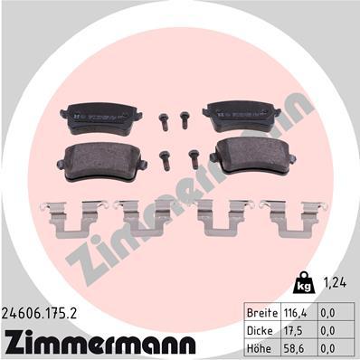 

Тормозные колодки ZIMMERMANN дисковые 24606.175.2