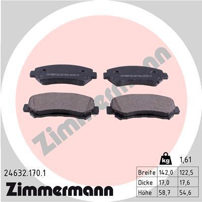 

Тормозные колодки ZIMMERMANN дисковые 24632.170.1