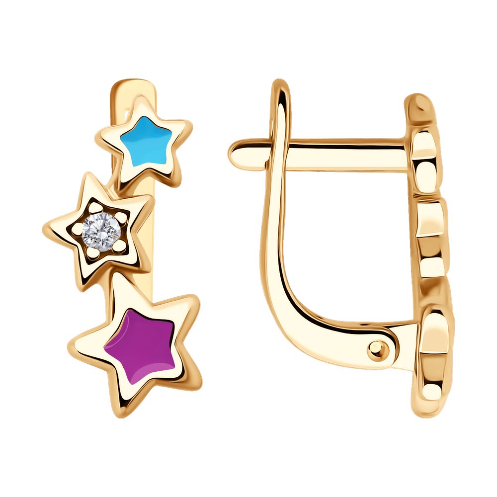 

Серьги из серебра Diamant 93-120-02694-1, фианит\эмаль, 93-120-02694-1