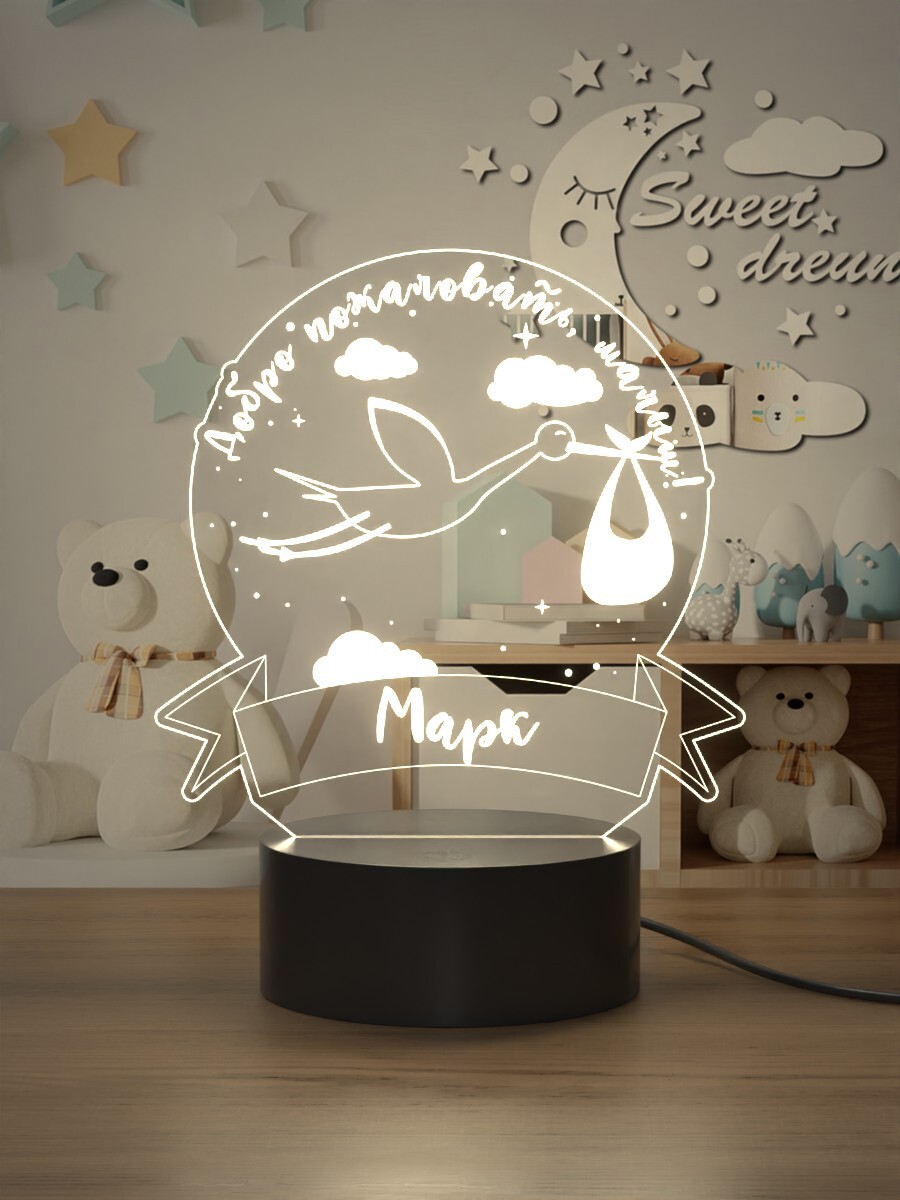 

Ночник Light Insidе детский Аист Марк