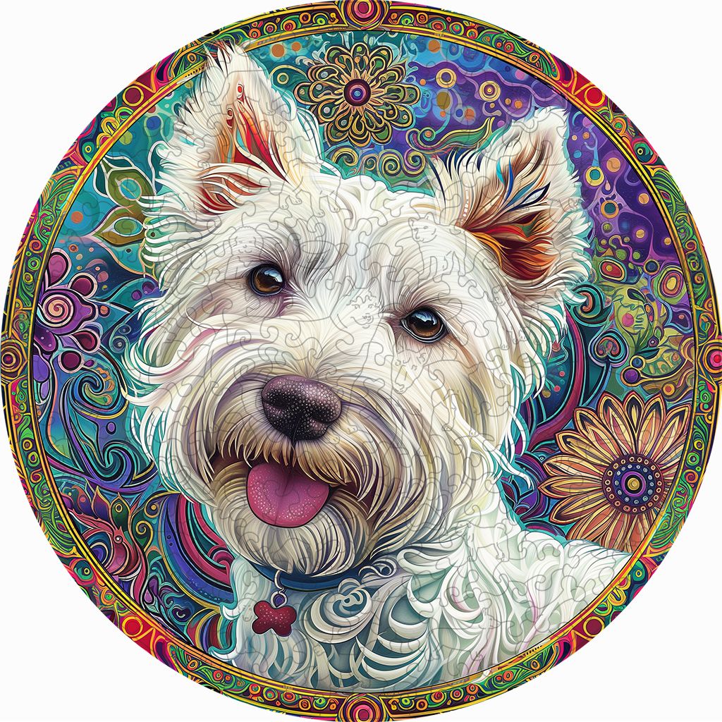 

Деревянный пазл BoberBox Мандала Вест Уайт терьер размер 30x30 см, PZ20