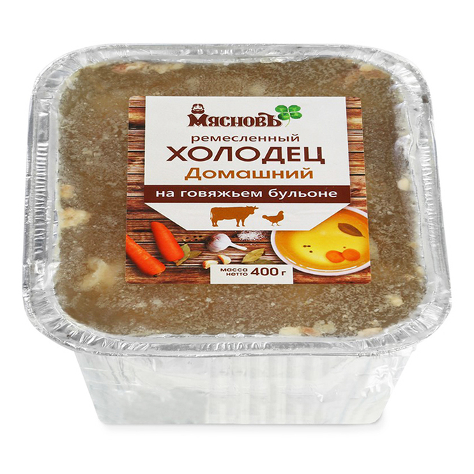 

Холодец МясновЪ Домашний на говяжьем бульоне 400 г