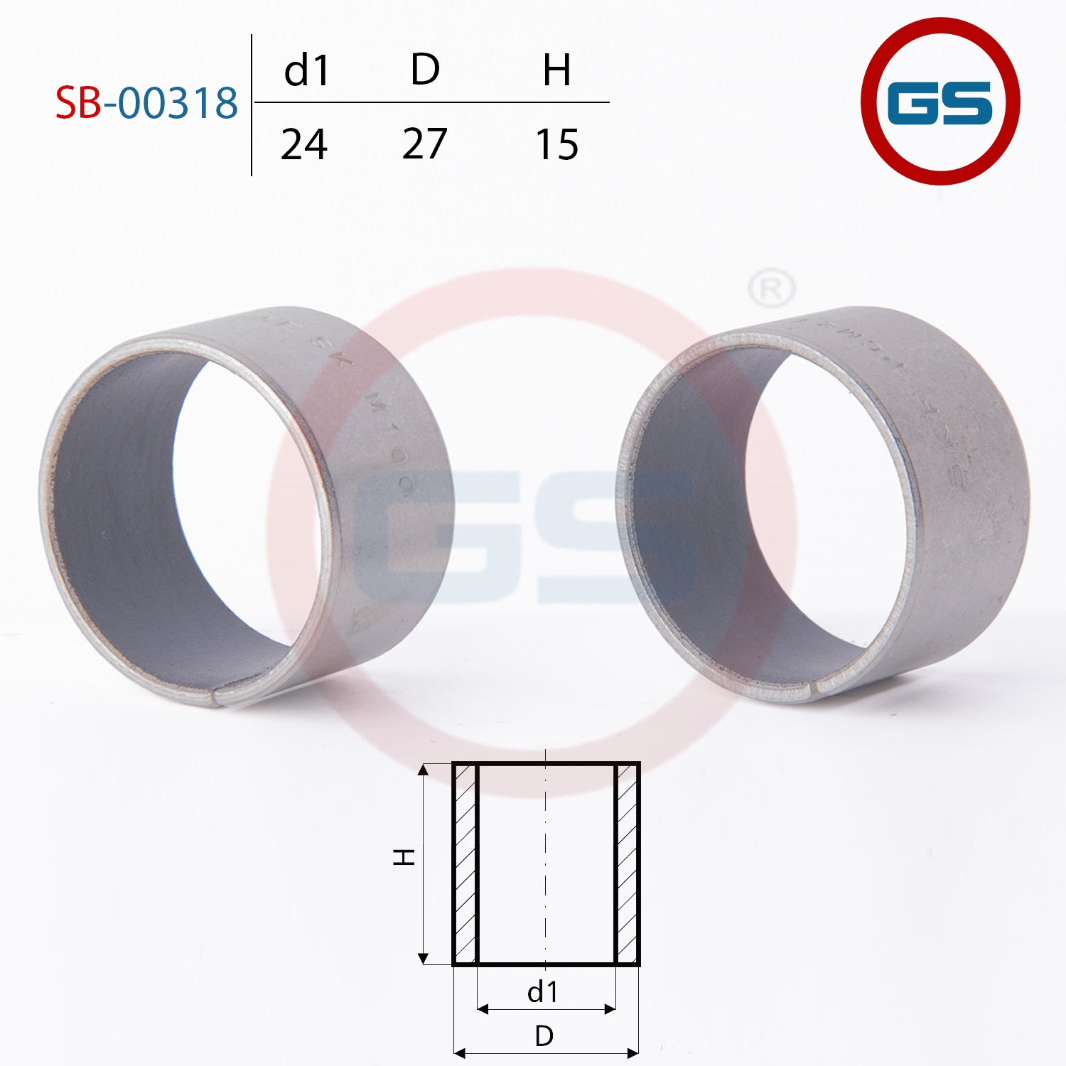 

Втулка на вал размер 24x27x15 стальная Mazda 6 GS SB-00318, SB-00318, SB00318