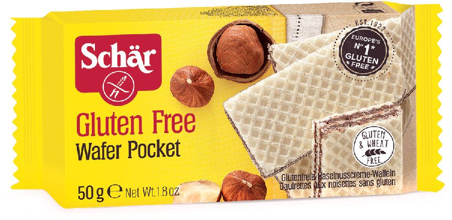 фото Вафли dr. schar wafer pocket с ореховым кремом без глютена 50 г