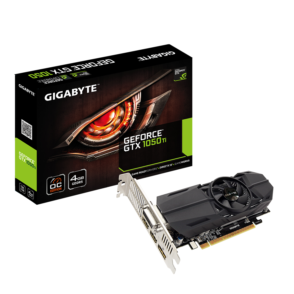 фото Видеокарта gigabyte nvidia geforce gtx 1050 ti oc lp (gv-n105toc-4gl)