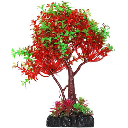 Растение аквариумное УЮТ дерево зелено-красное, 22 см
