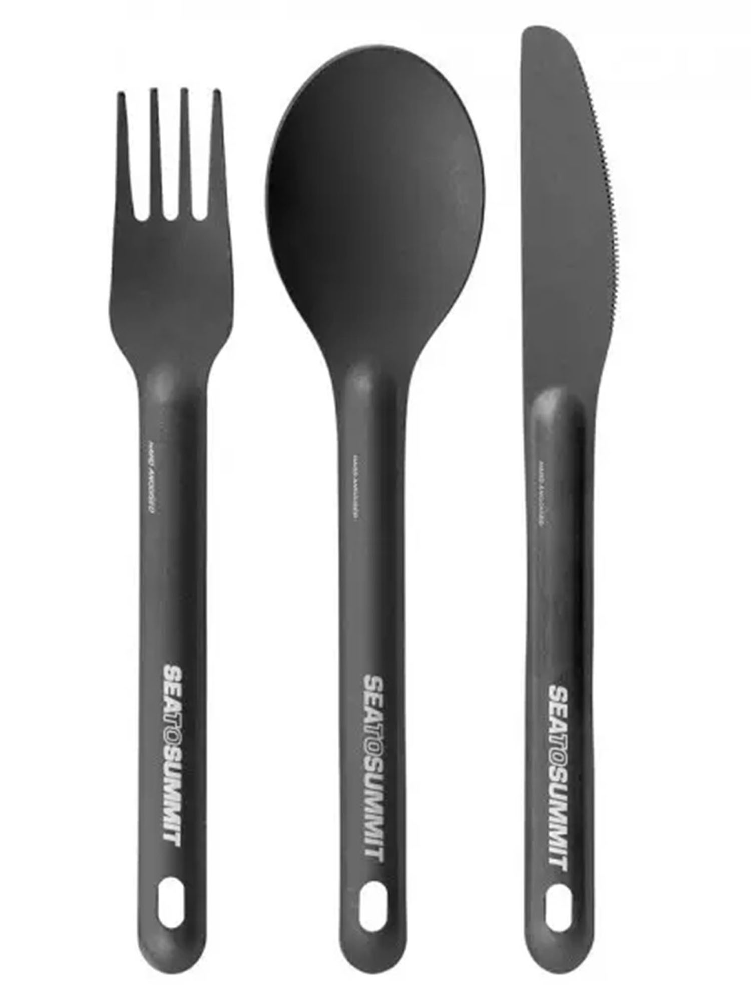 Приборы стол. Sea To Summit Alphalight Cutlery Set 3Pc Knife/Fork And Spoon Grey Anodised