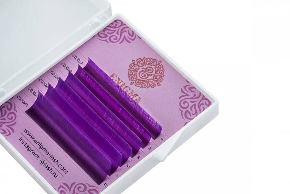 

Ресницы Enigma цветные мини 0,10 C 7-12 мм Purple 6 линий, Фиолетовый