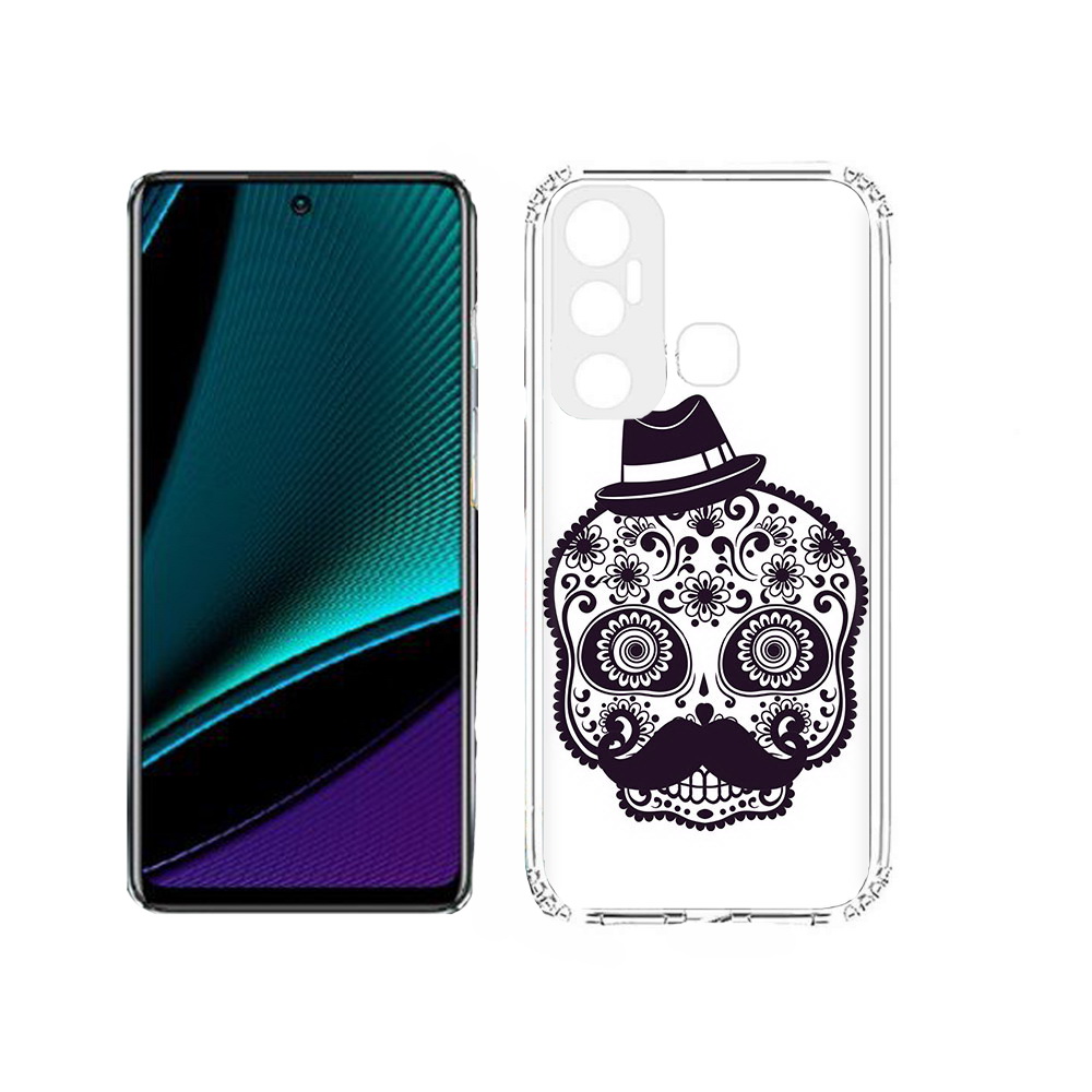 

Чехол MyPads Tocco для Infinix Hot 11s разрисованный скелет, Прозрачный, Tocco
