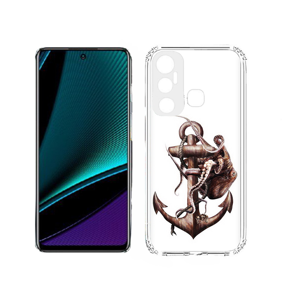 

Чехол MyPads Tocco для Infinix Hot 11s ржавый якорь, Прозрачный, Tocco
