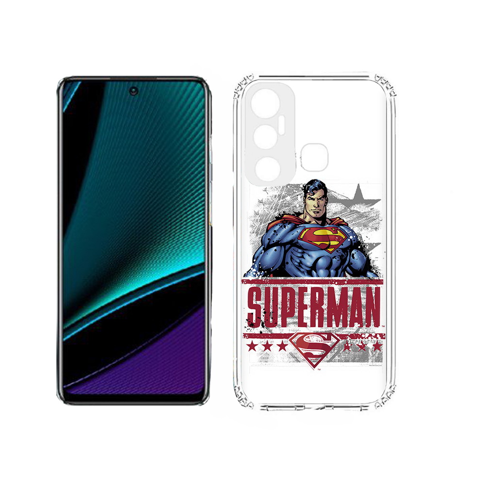 

Чехол MyPads Tocco для Infinix Hot 11s рисунок супермен, Прозрачный, Tocco