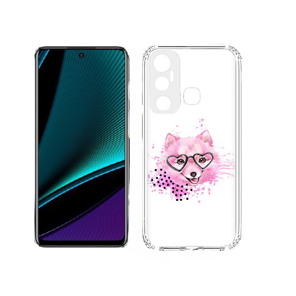 

Чехол MyPads Tocco для Infinix Hot 11s розовый волченок, Прозрачный, Tocco