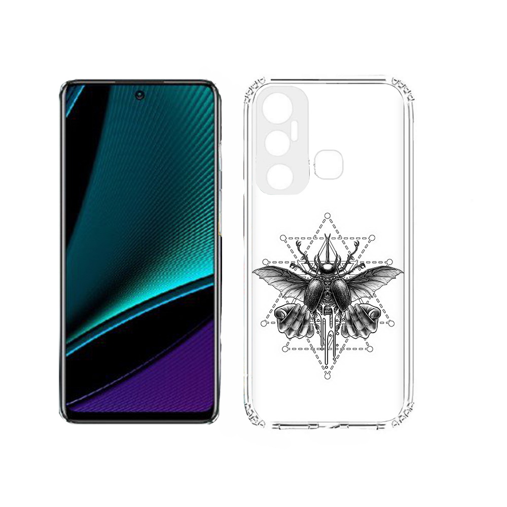

Чехол MyPads Tocco для Infinix Hot 11s скарабей, Прозрачный, Tocco