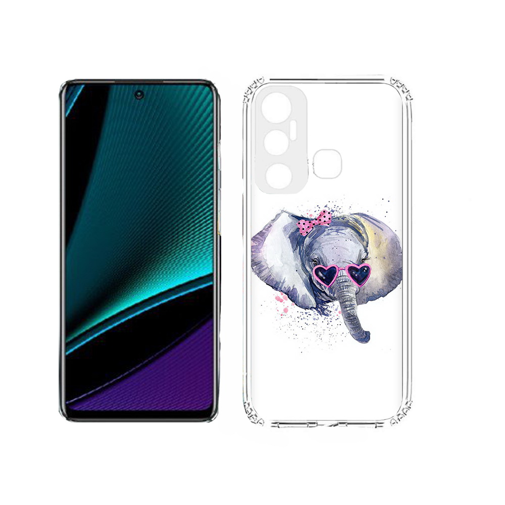 

Чехол MyPads Tocco для Infinix Hot 11s слоник в очках, Прозрачный, Tocco
