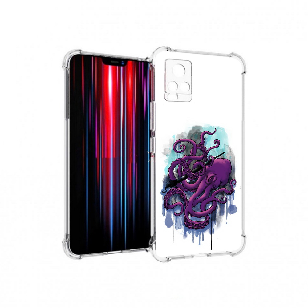 

Чехол MyPads Tocco для Vivo V20 PRO фиолетовый осьминог (PT226964.386.658), Прозрачный, Tocco
