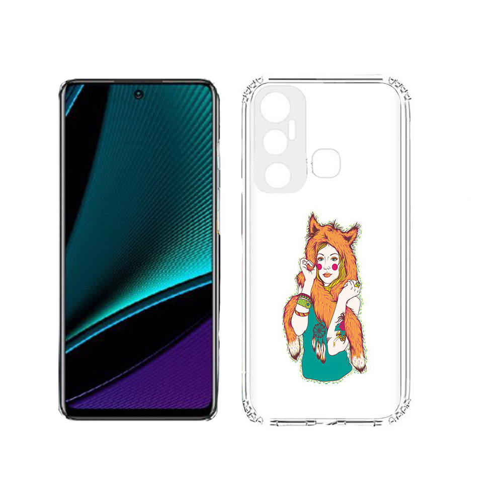 

Чехол MyPads Tocco для Infinix Hot 11s Девушка лиса, Прозрачный, Tocco