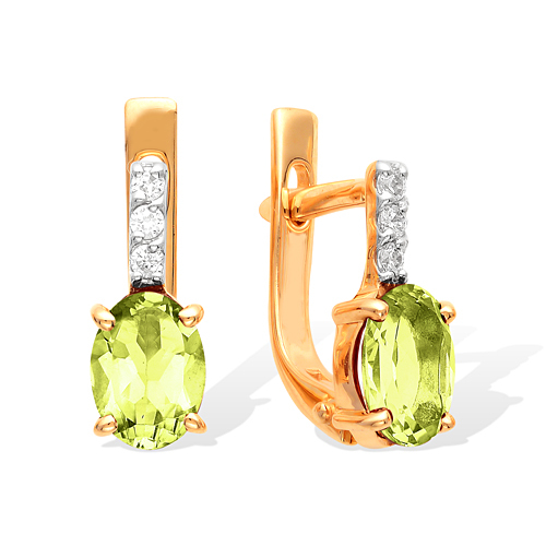 

Серьги из серебра Ювелирные традиции С-1715, хризолит, С-1715