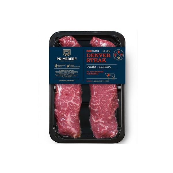 фото Стейк из мраморной говядины без кости primebeef дэнвер охлажденный +-650 г