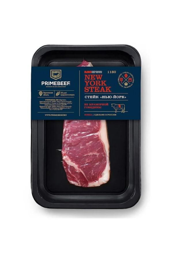 

Стейк из мраморной говядины Primebeef Нью-Йорк охлажденный +-400 г