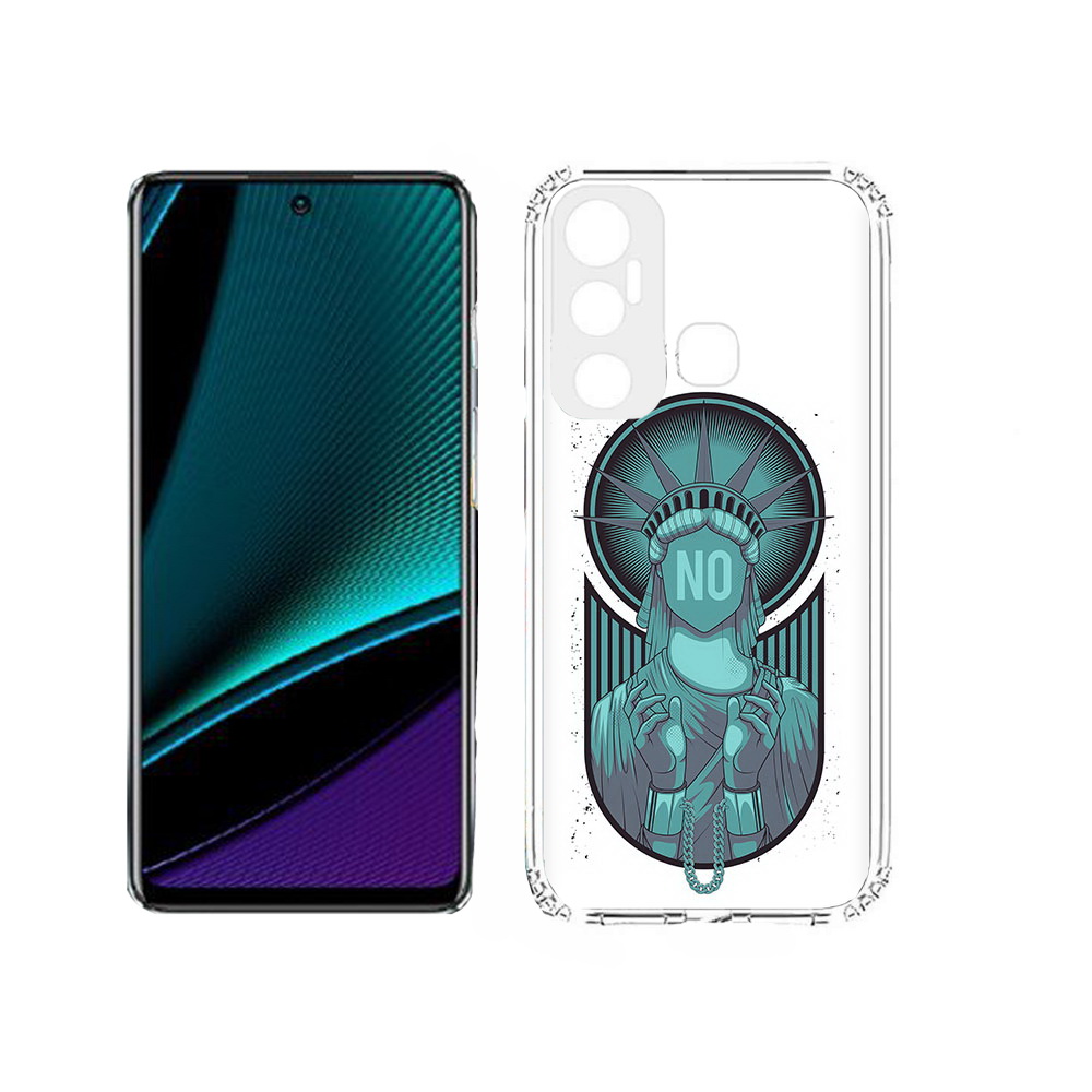 

Чехол MyPads Tocco для Infinix Hot 11s статуя свободы зеленый, Прозрачный, Tocco