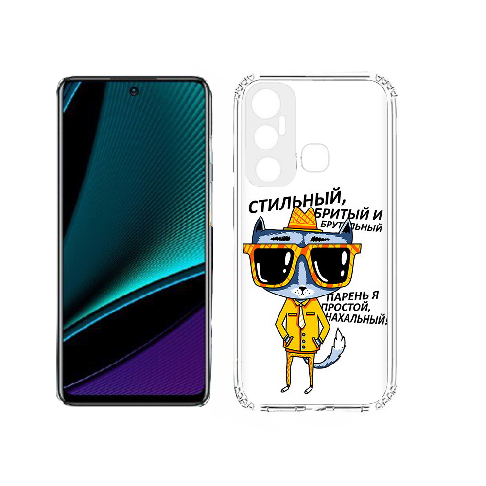 

Чехол MyPads Tocco для Infinix Hot 11s стильный кот, Прозрачный, Tocco