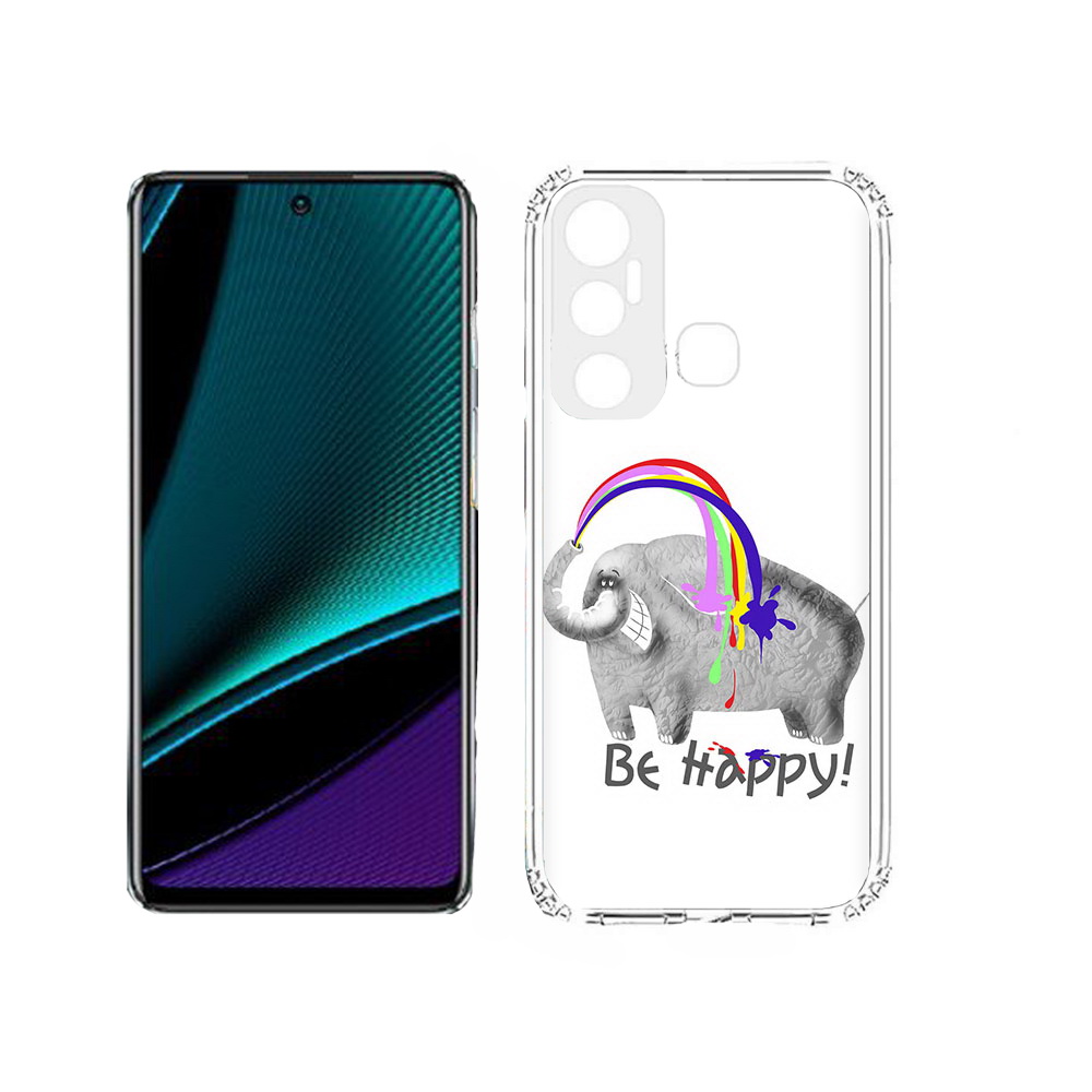 

Чехол MyPads Tocco для Infinix Hot 11s счастливый слон, Прозрачный, Tocco