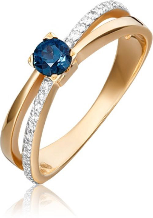 

Кольцо из золота р. 18 PLATINA jewelry 01-0407-00-105-1110-30, сапфир\бриллиант, 01-0407-00-105-1110-30