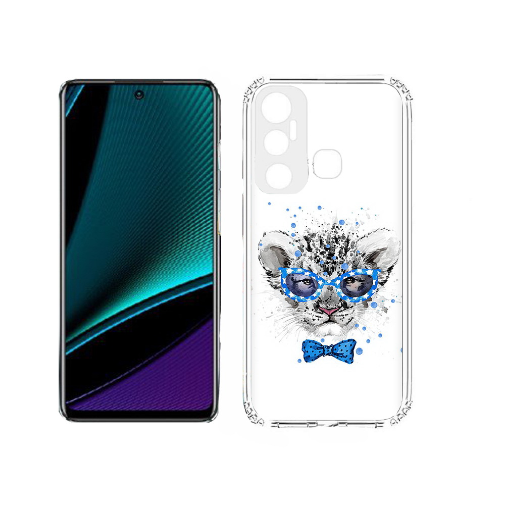 

Чехол MyPads Tocco для Infinix Hot 11s тигренок с бабочкой, Прозрачный, Tocco