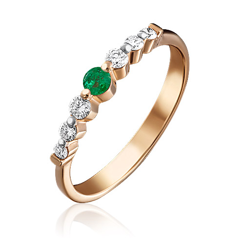 

Кольцо из золота с изумрудом/бриллиантом р. 18 PLATINA jewelry 01-0612-00-106-1110-30, 01-0612-00-106-1110-30