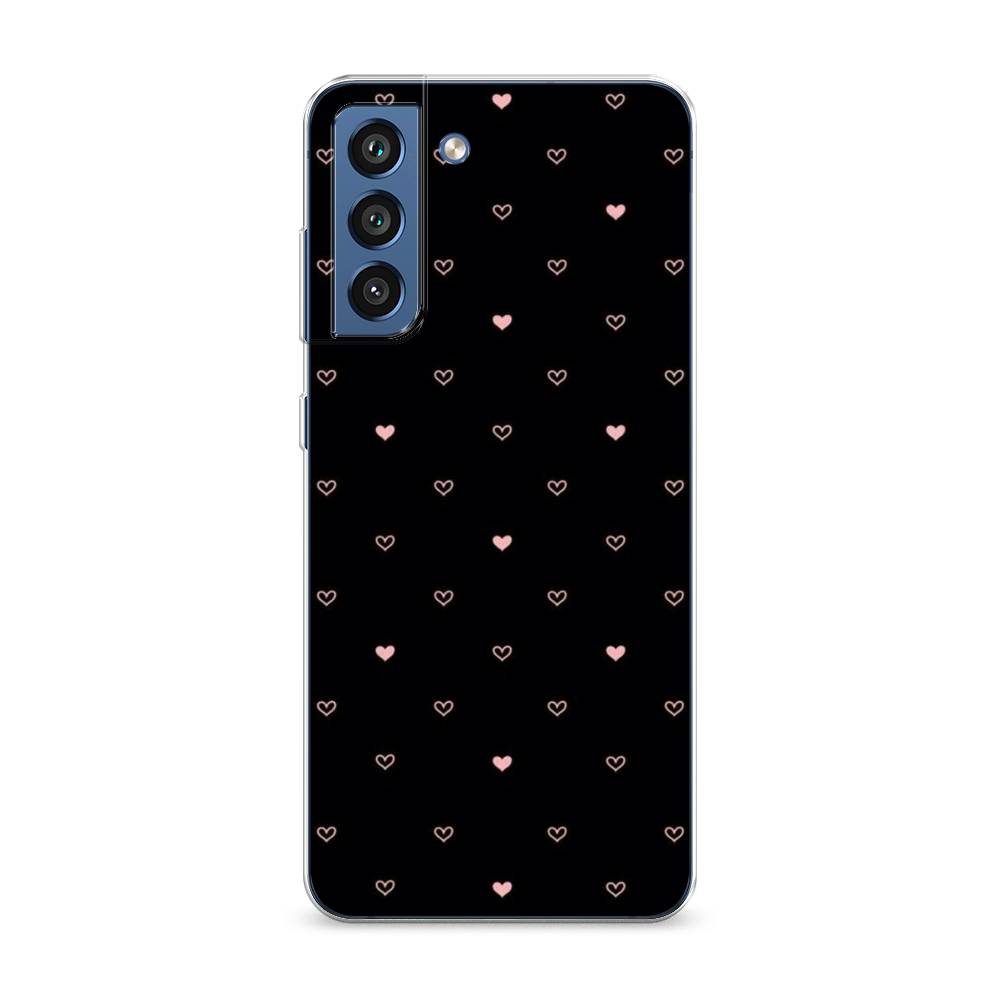 фото Чехол awog "черный фон и сердечки" для samsung galaxy s21 fe 5g