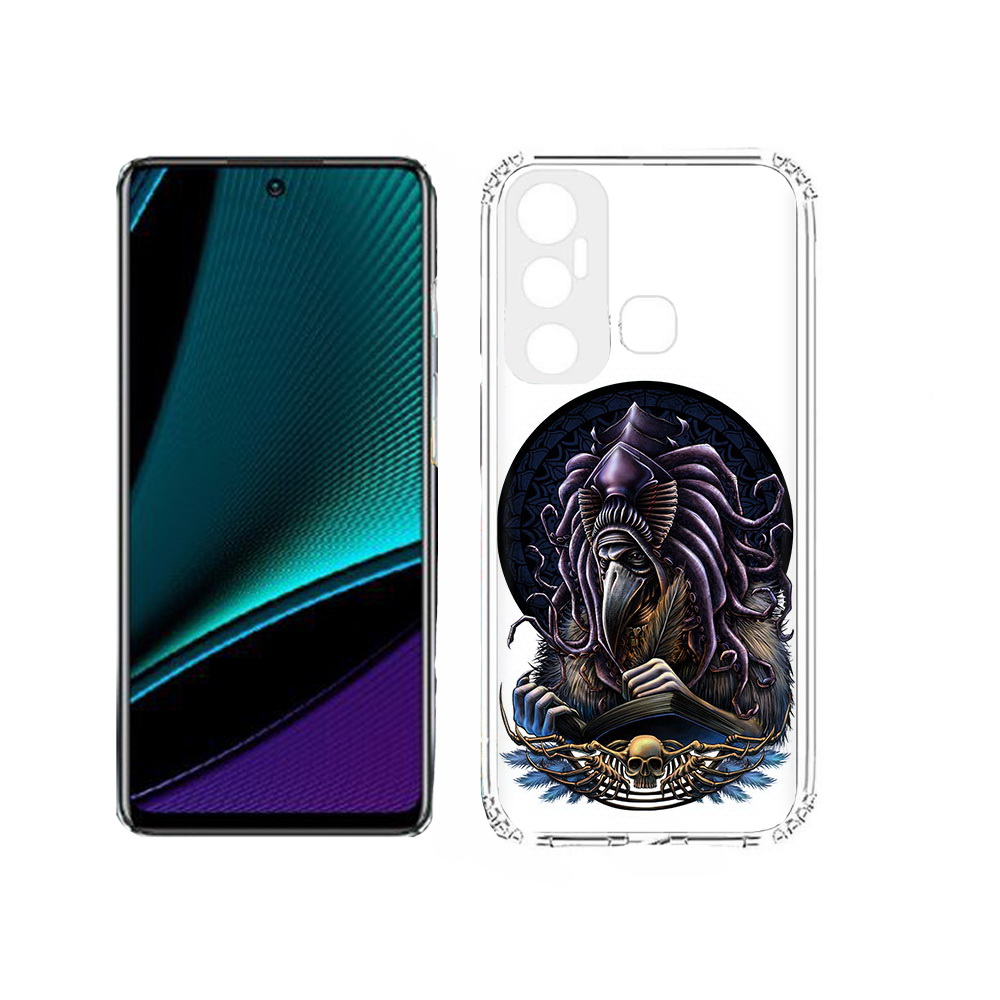 

Чехол MyPads Tocco для Infinix Hot 11s умный ворон, Прозрачный, Tocco