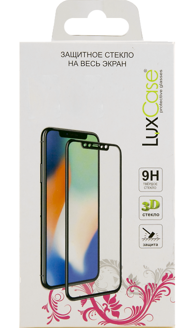 

Защитное стекло LuxCase для Apple iPhone X/XS 3D Full Glue (черная рамка)