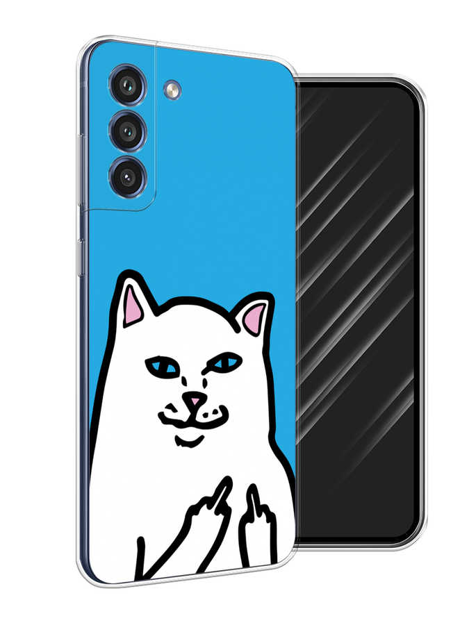

Чехол Awog на Samsung Galaxy S21 FE 5G / Самсунг S21 FE 5G "Кот жесть", Белый;голубой;черный, 2103050-9