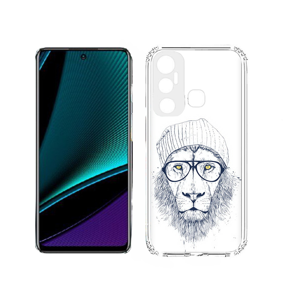 

Чехол MyPads Tocco для Infinix Hot 11s хиппи лев, Прозрачный, Tocco