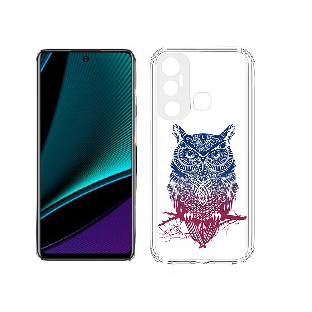 

Чехол MyPads Tocco для Infinix Hot 11s хиппи сова, Прозрачный, Tocco