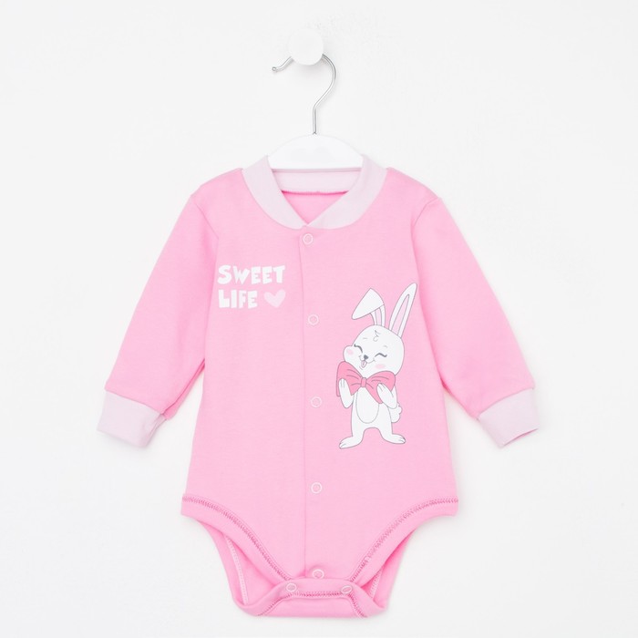 

Боди детское, цвет розовый/зайка, рост 80 см