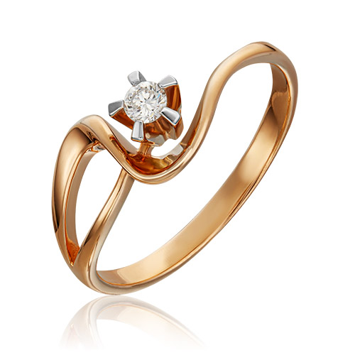 Кольцо из золота с бриллиантом р. 17 PLATINA jewelry 01-0003-00-101-1111-30