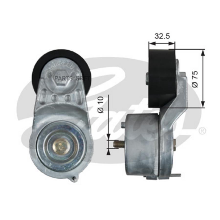 

GATES T38715 Натяжитель руч.ремня с роликом