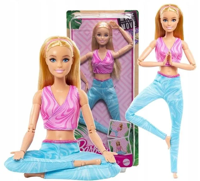 

Кукла Barbie Made to Move Барби блондинка в спортивном топе и брюках, HRH27, Made to Move