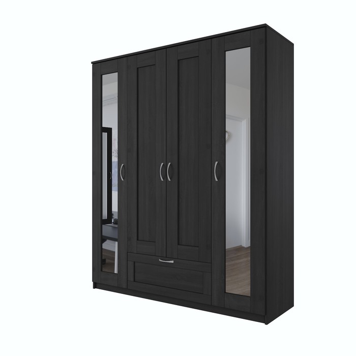 

Шкаф комбинированный с зеркалом 4дв, 1я Сириус 1560х500х1900 Венге, Коричневый