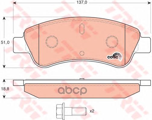 

Колодки Тормозные Peugeot Partner, 207, 307, 1007 Citroen C4, Berlingo Передние (4Шт.) Trw