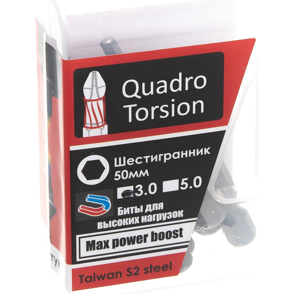 

Бита (10 шт; 3х50 мм; 1/4; 6-гранная) Quadro Torsion 440350