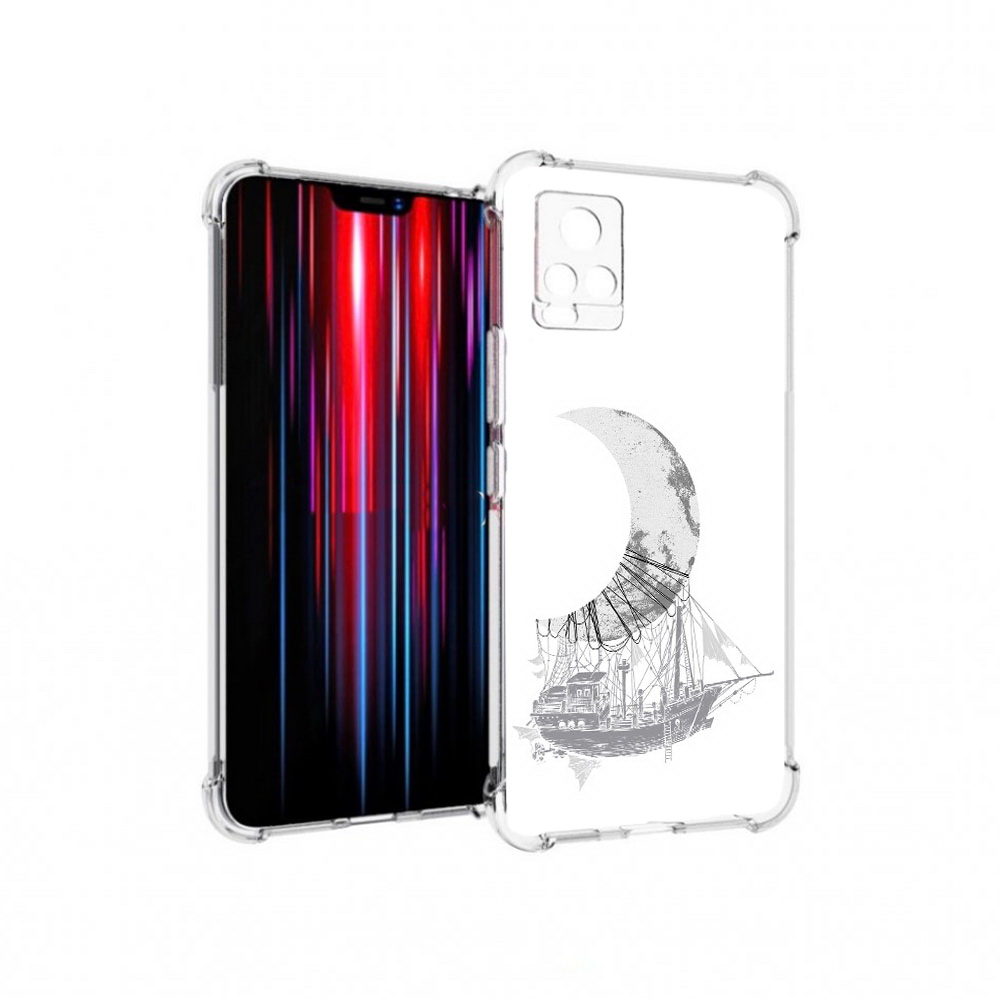 

Чехол MyPads Tocco для Vivo V20 PRO черно белый корабль полумесяц (PT226964.386.684), Прозрачный, Tocco
