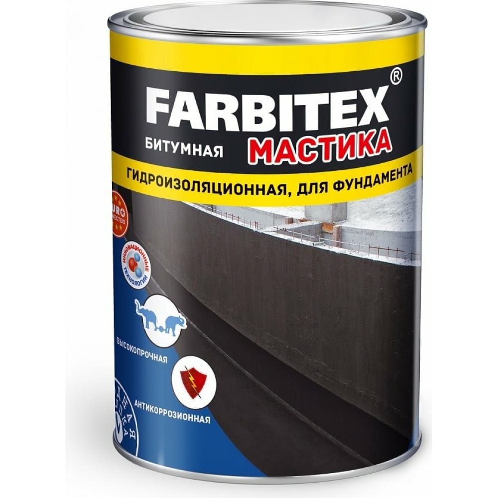 Битумная мастика Farbitex (гидроизоляционная; 2 кг) 4300003453