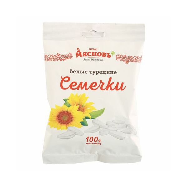 

Семечки подсолнечные МясновЪ БУФЕТ белые турецкие жареные 100 г